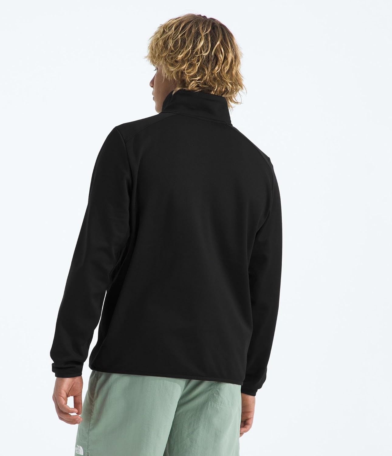 image:imageTHE NORTH FACE Mens TNF Performance Fleece 14 Zip Jacket Lightweight Pullover With Secure Zip Chest PocketTnf Black