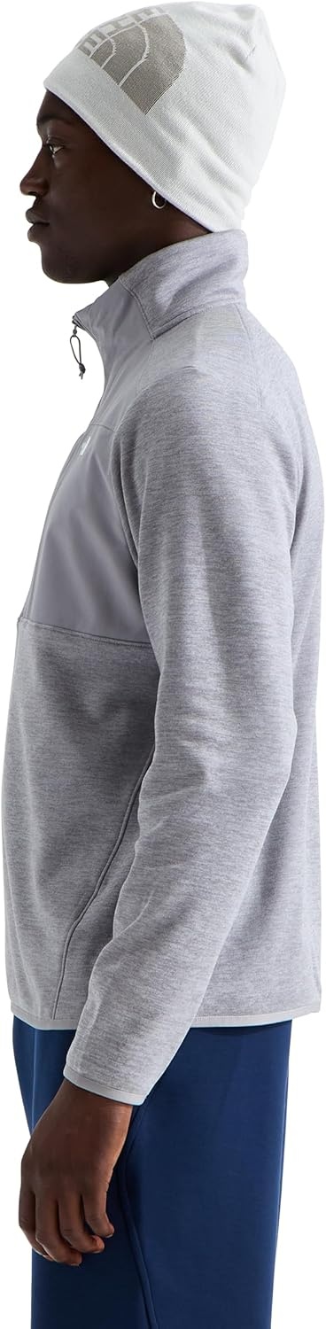 image:imageTHE NORTH FACE Mens TNF Performance Fleece 14 Zip Jacket Lightweight Pullover With Secure Zip Chest PocketTnf Pale Grey Heather