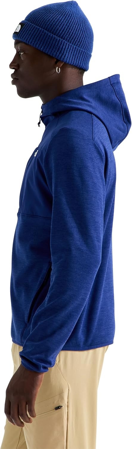 image:imageTHE NORTH FACE Mens TNF Performance Fleece Full Zip Hoodie Lightweight Hooded Top Elastic Binding amp Zip PocketsBold Blue Dark Heather