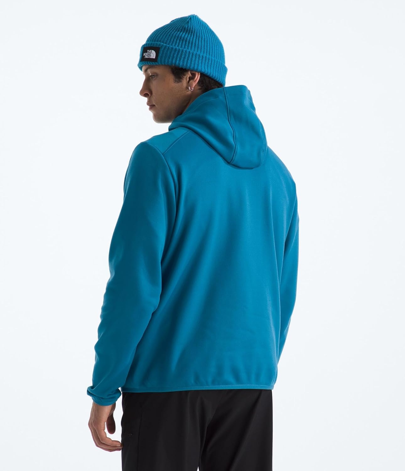 image:imageTHE NORTH FACE Mens TNF Performance Fleece Full Zip Hoodie Lightweight Hooded Top Elastic Binding amp Zip PocketsDusk Blue