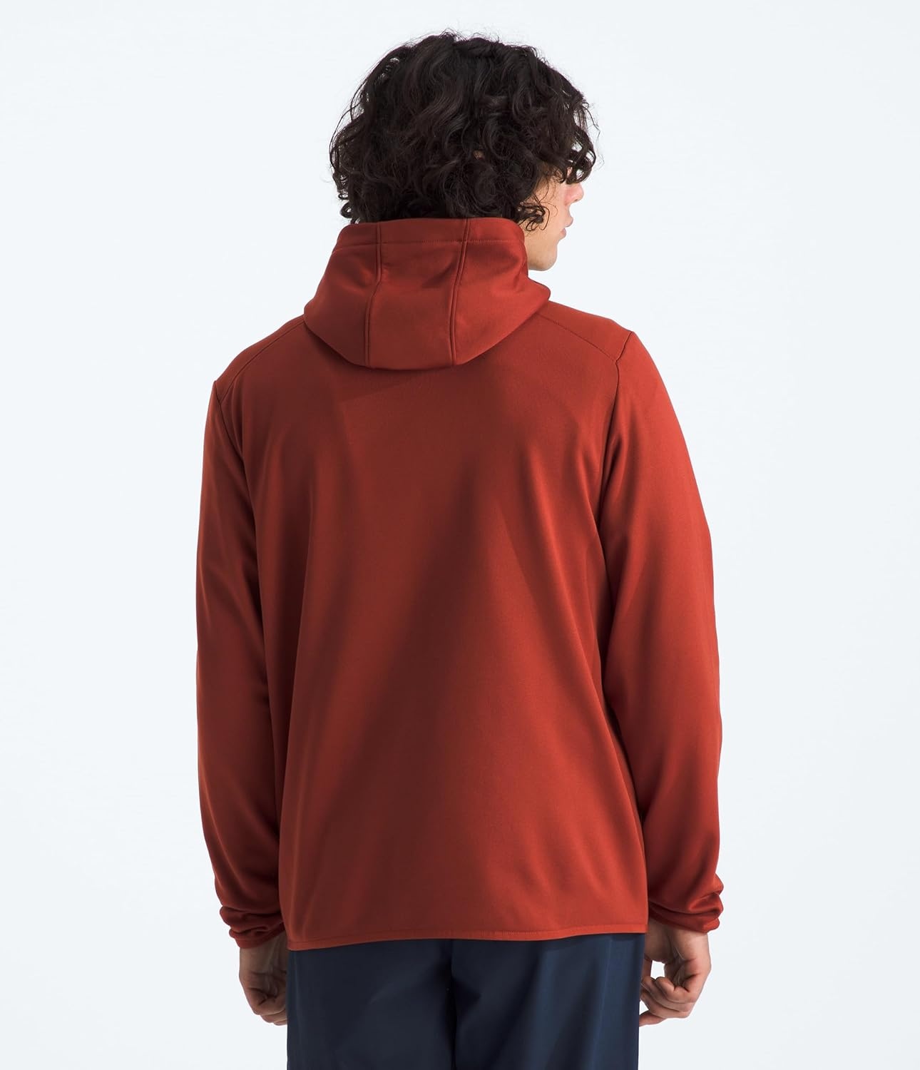 image:imageTHE NORTH FACE Mens TNF Performance Fleece Full Zip Hoodie Lightweight Hooded Top Elastic Binding amp Zip PocketsIron Clay