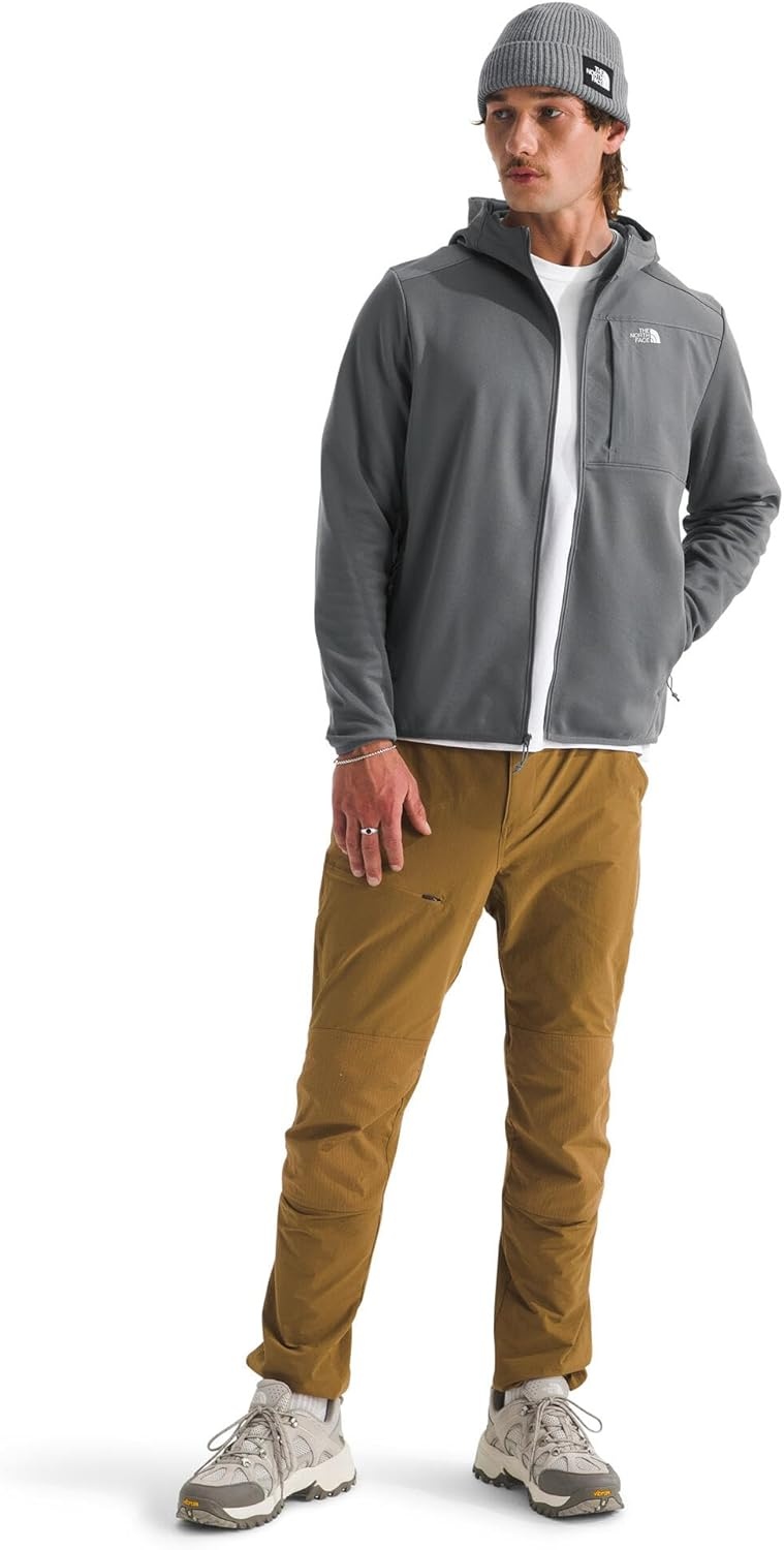 image:imageTHE NORTH FACE Mens TNF Performance Fleece Full Zip Hoodie Lightweight Hooded Top Elastic Binding amp Zip PocketsSmoked Pearl