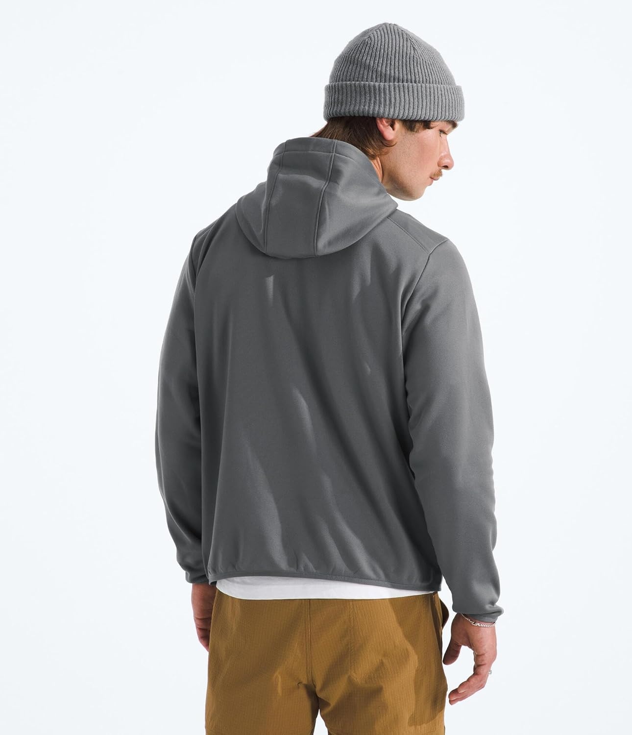 image:imageTHE NORTH FACE Mens TNF Performance Fleece Full Zip Hoodie Lightweight Hooded Top Elastic Binding amp Zip PocketsSmoked Pearl