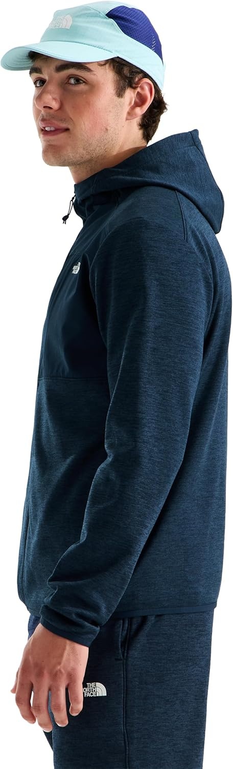 image:imageTHE NORTH FACE Mens TNF Performance Fleece Full Zip Hoodie Lightweight Hooded Top Elastic Binding amp Zip PocketsSummit Navy Dark Heather