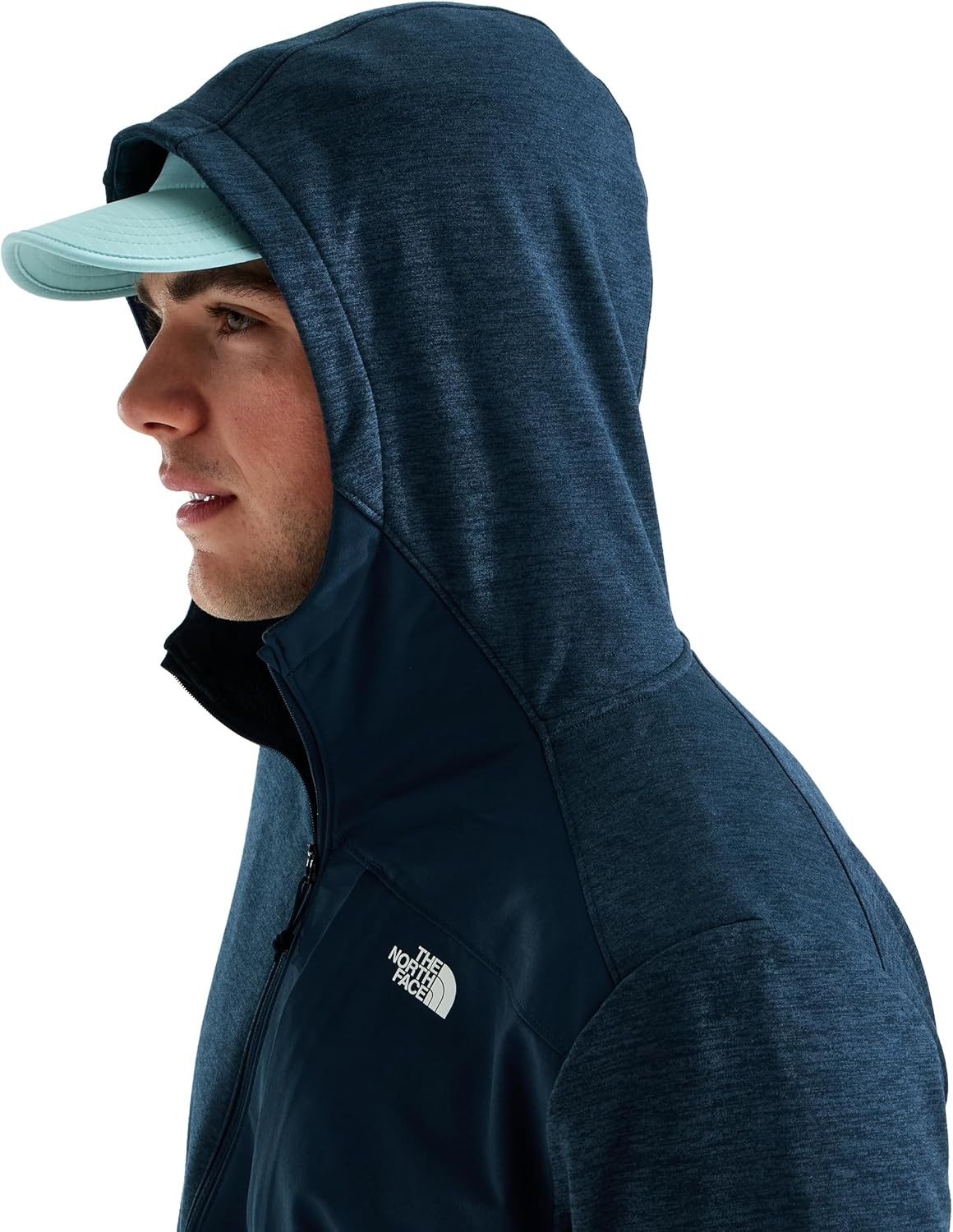 image:imageTHE NORTH FACE Mens TNF Performance Fleece Full Zip Hoodie Lightweight Hooded Top Elastic Binding amp Zip PocketsSummit Navy Dark Heather