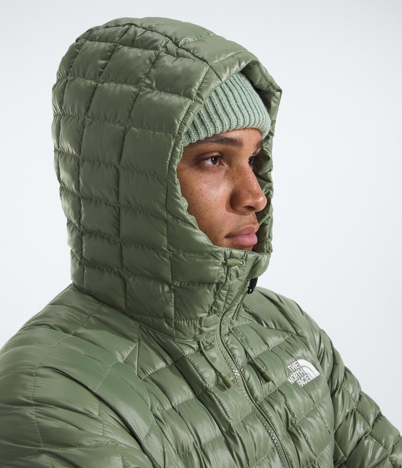 image:imageTHE NORTH FACE Mens Thermoball Hooded Jacket Lightweight Wind amp Water Resistant Fabric Synthetic InsulationBark Mist