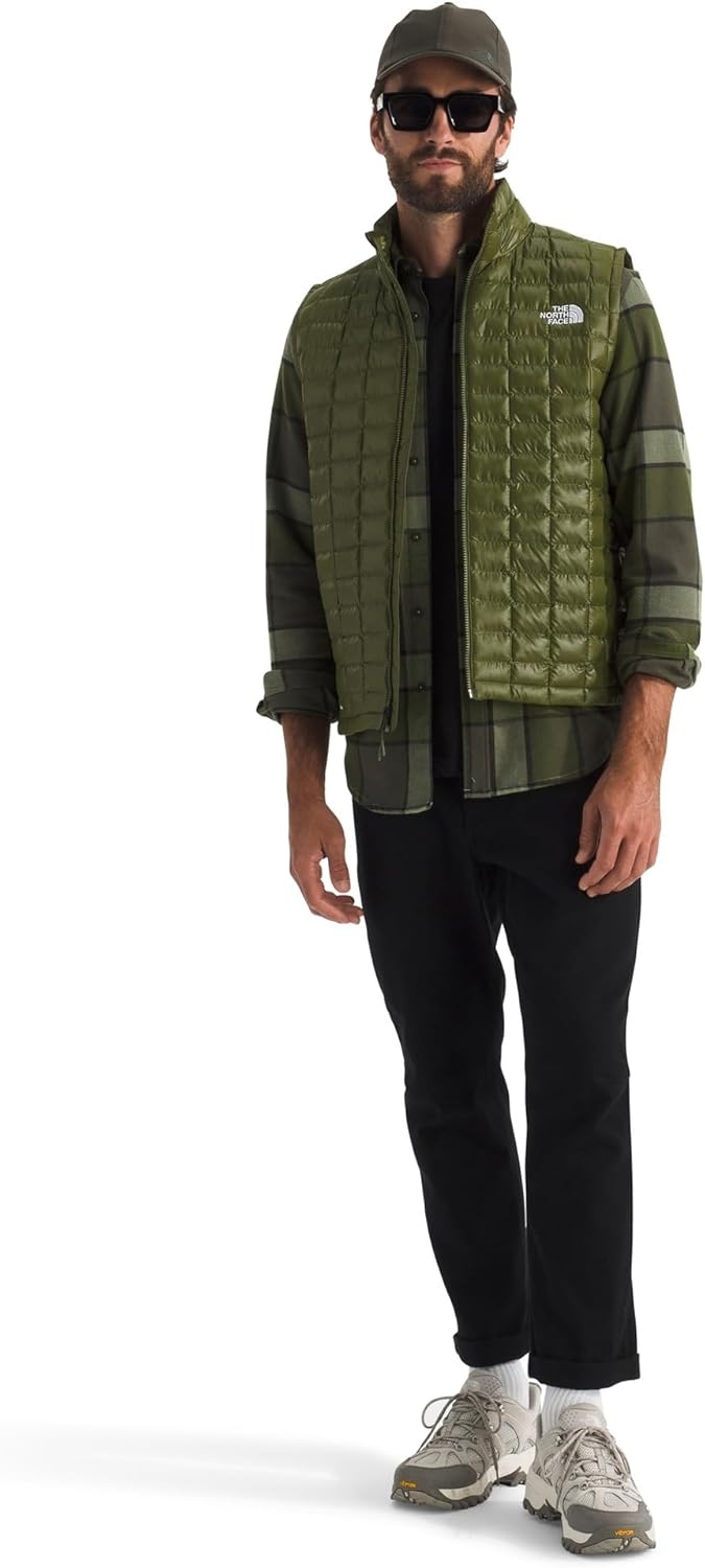image:imageTHE NORTH FACE Mens Thermoball Vest Lightweight Zip Up Vest With Synthetic Insulation Wind Resistant amp Water RepellentWoodland Green