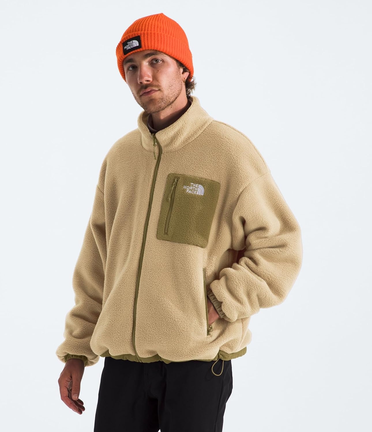 image:imageTHE NORTH FACE Mens Yumiori Reversible Jacket Water amp Wind Resistant Internal Cinch Cord Elastic Cuffs amp Zip PocketsCedarKhaki Stone