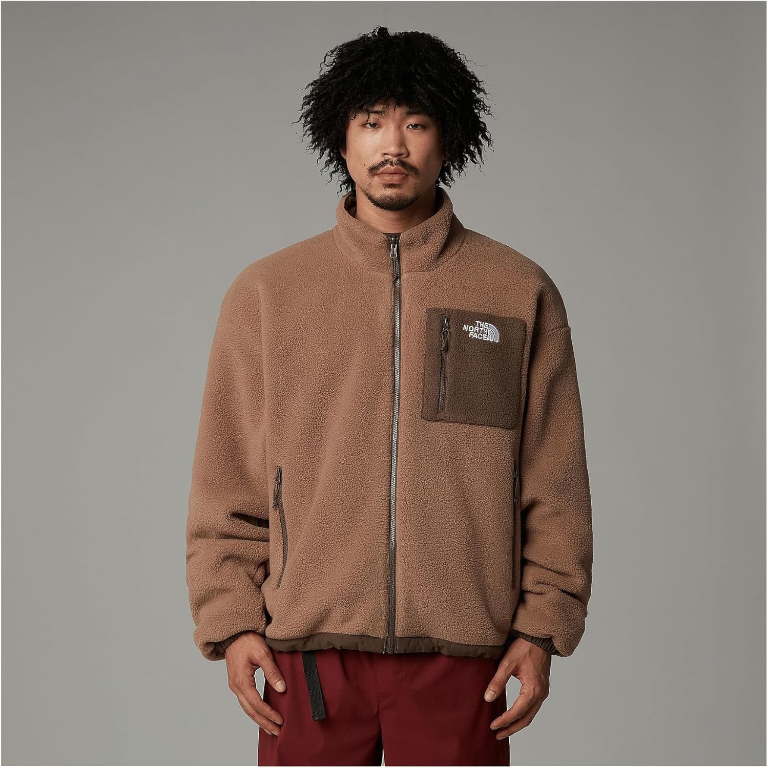 image:imageTHE NORTH FACE Mens Yumiori Reversible Jacket Water amp Wind Resistant Internal Cinch Cord Elastic Cuffs amp Zip PocketsSmokey BrownLatte