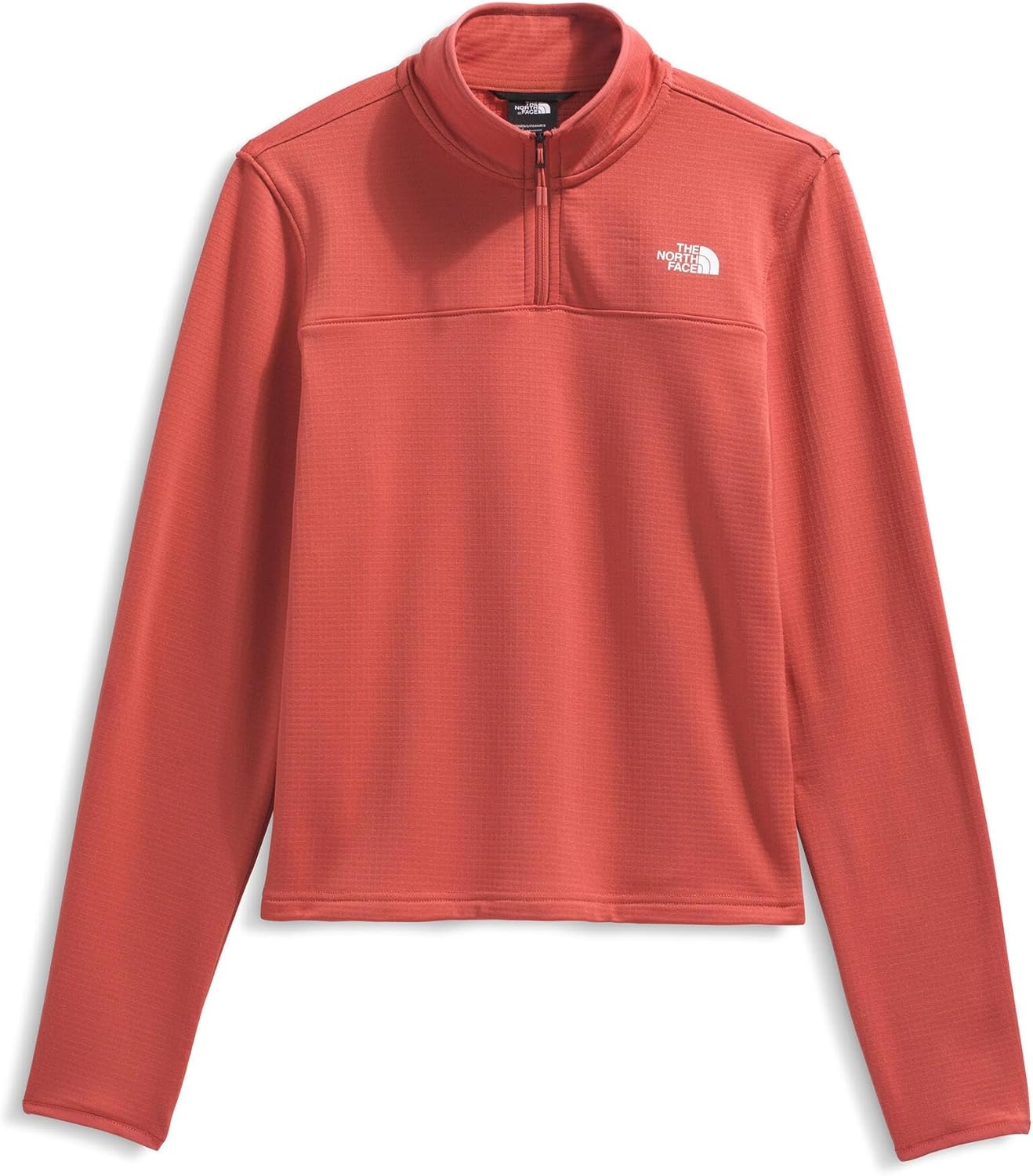 image:imageTHE NORTH FACE Womens Cedar Trail Grid Fleece Quarter Zip Jacket Cold Weather Top With Durable Reinforced BindingsMars Dust