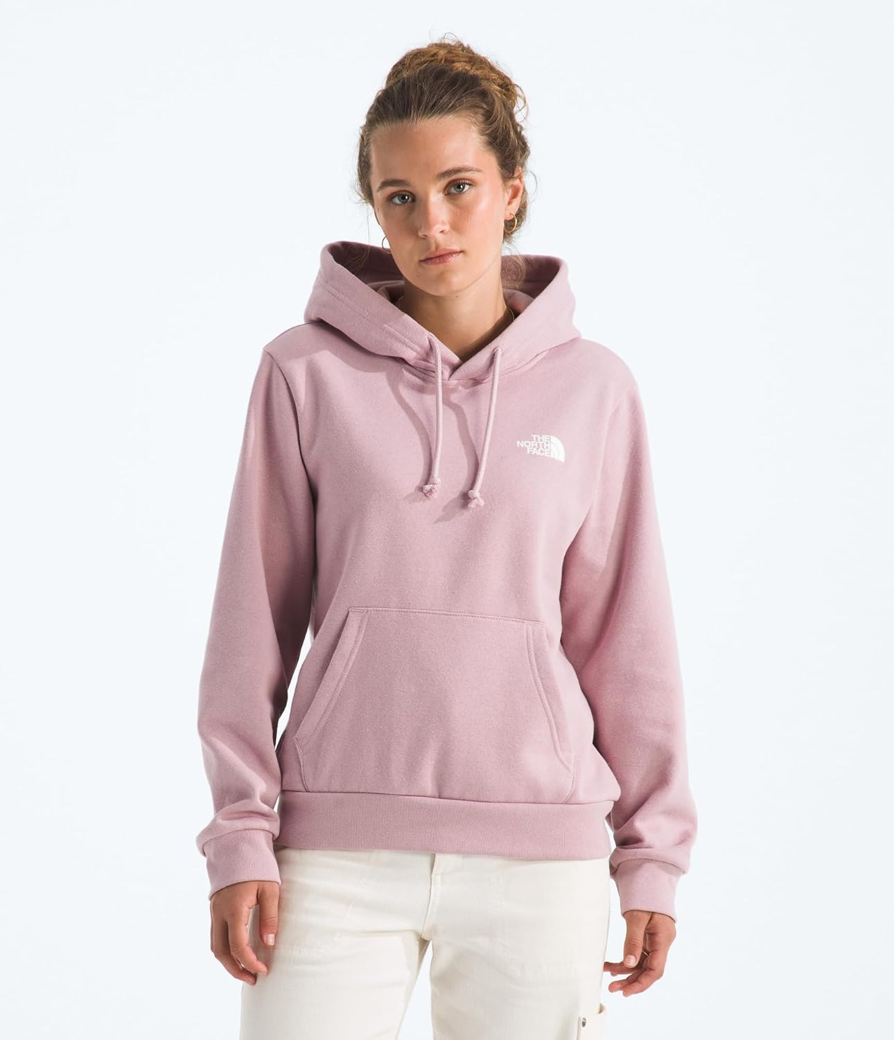 image:imageTHE NORTH FACE Womens Evolution Box NSE Hoodie 2 Piece Hood With Drawcord Kangaroo Hand PocketMetal Pink