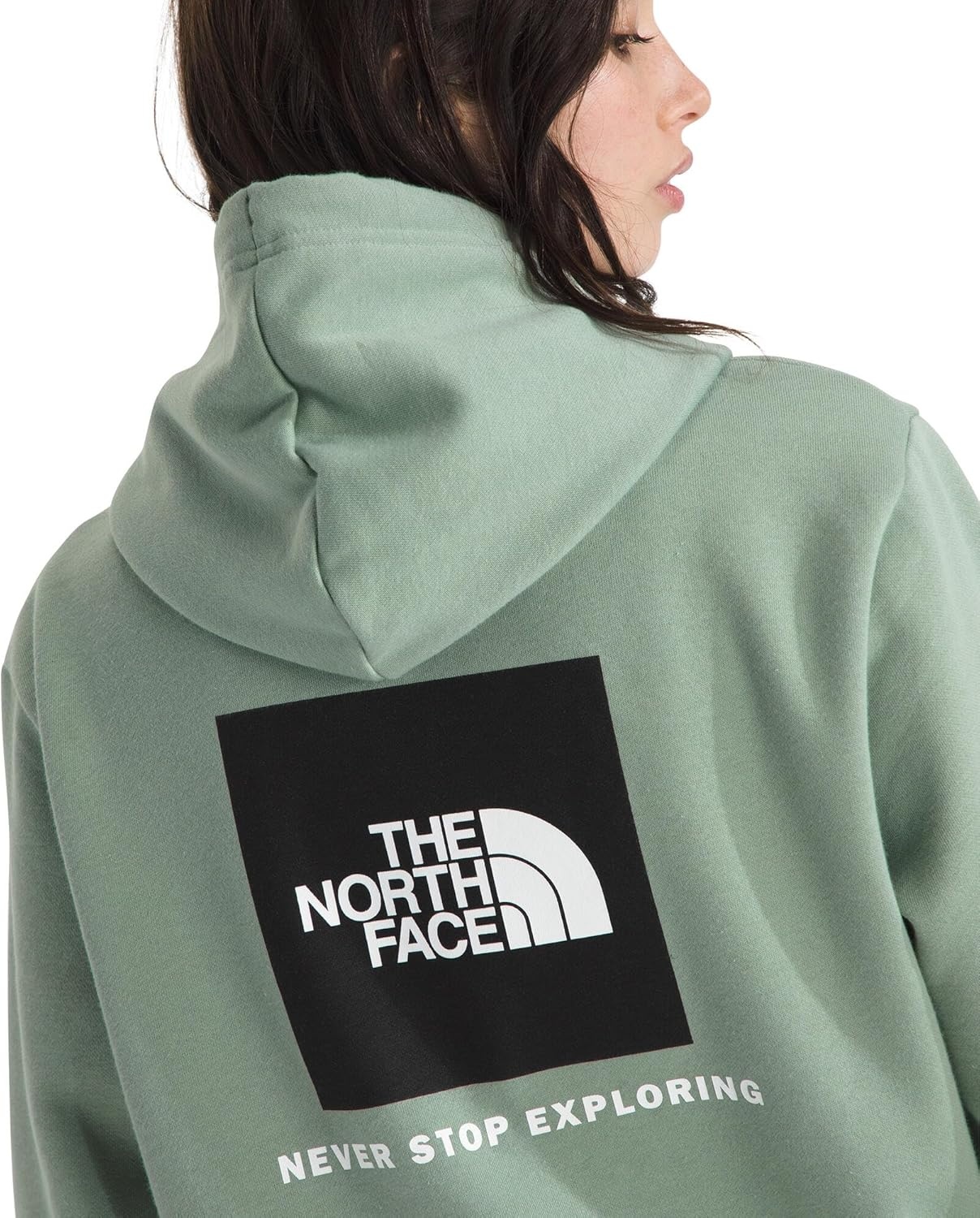 image:imageTHE NORTH FACE Womens Evolution Box NSE Hoodie 2 Piece Hood With Drawcord Kangaroo Hand PocketSlate Moss