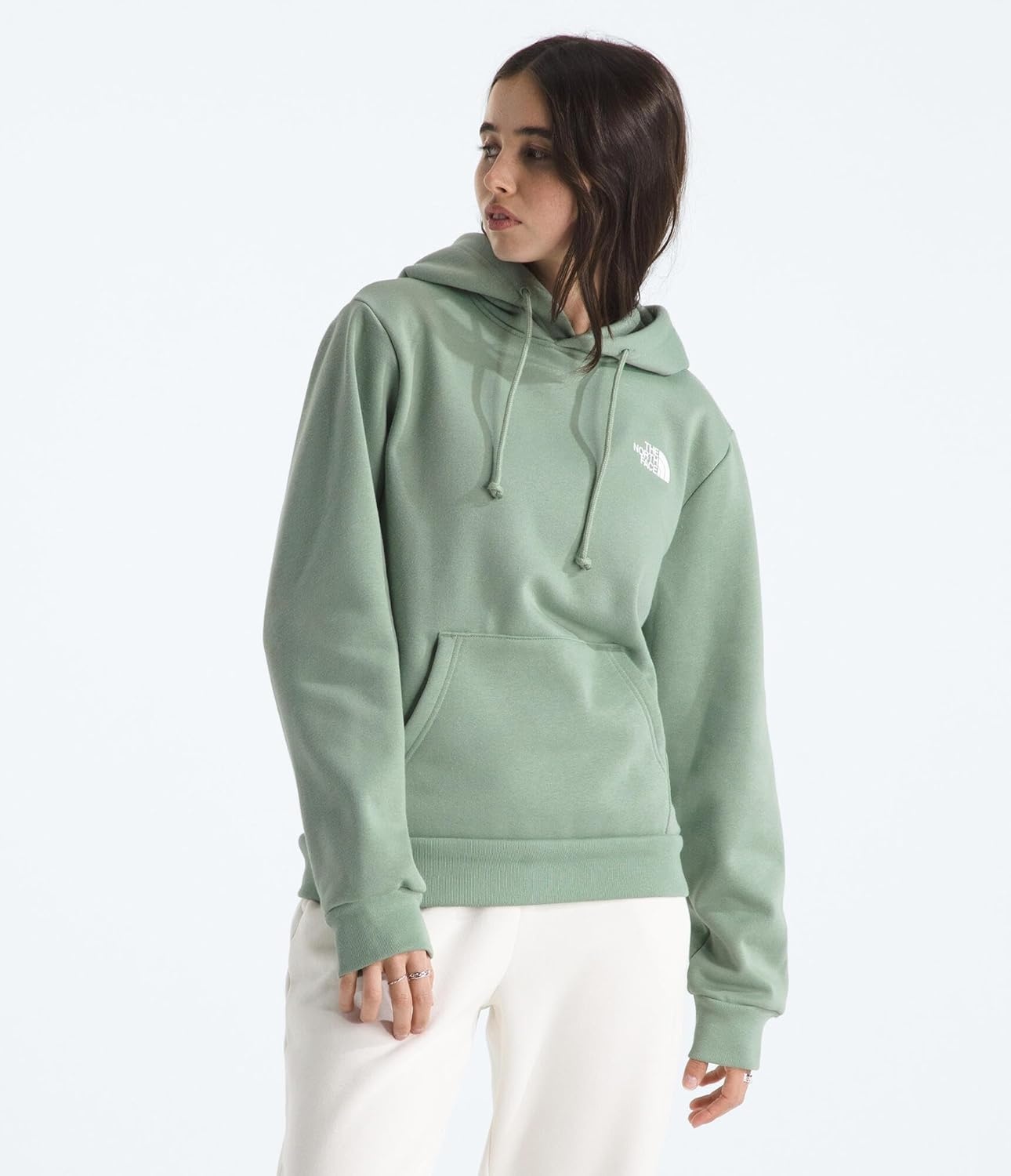 image:imageTHE NORTH FACE Womens Evolution Box NSE Hoodie 2 Piece Hood With Drawcord Kangaroo Hand PocketSlate Moss