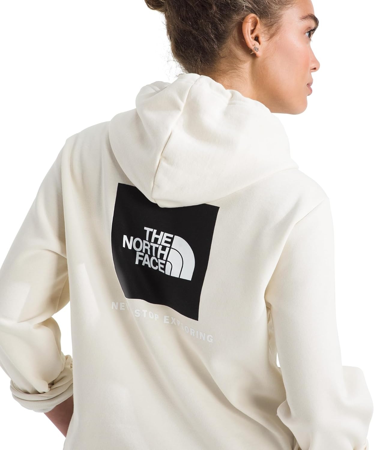 image:imageTHE NORTH FACE Womens Evolution Box NSE Hoodie 2 Piece Hood With Drawcord Kangaroo Hand PocketWhite Dune