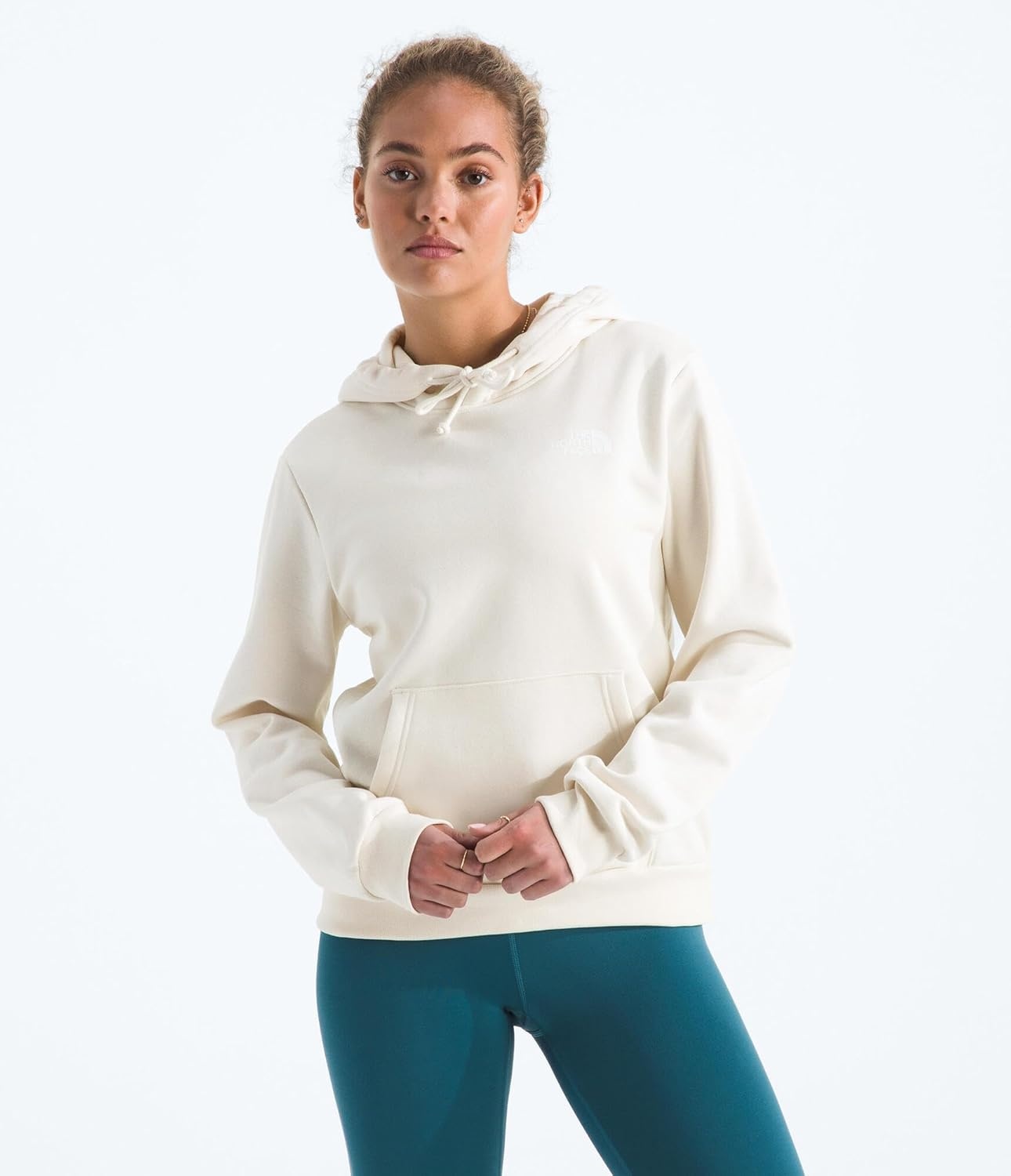 image:imageTHE NORTH FACE Womens Evolution Box NSE Hoodie 2 Piece Hood With Drawcord Kangaroo Hand PocketWhite Dune