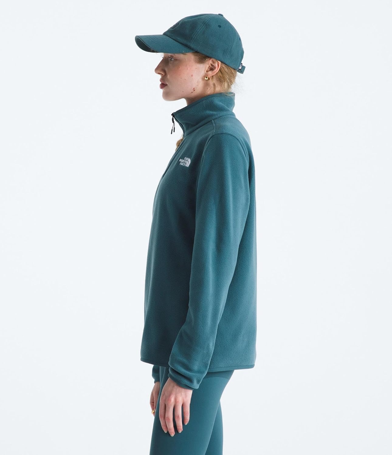 image:imageTHE NORTH FACE Womens Glacier Fleece Quarter Zip Jacket Pullover With Zip Pockets amp Stretch on Collar Cuffs amp HemSpace