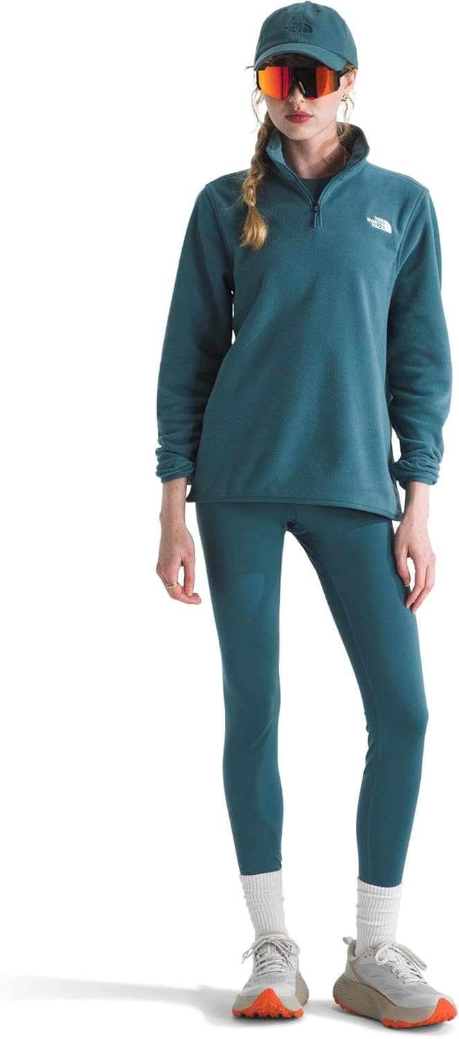 image:imageTHE NORTH FACE Womens Glacier Fleece Quarter Zip Jacket Pullover With Zip Pockets amp Stretch on Collar Cuffs amp HemSpace