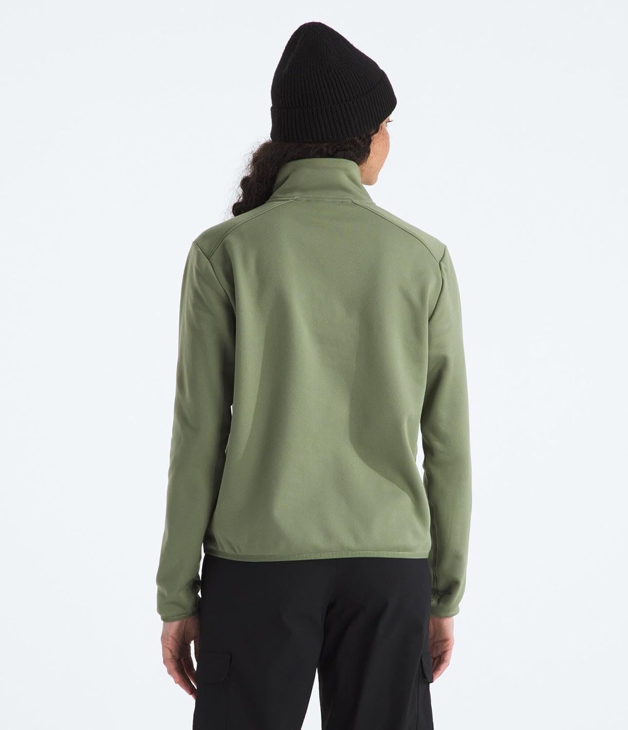 image:imageTHE NORTH FACE Womens TNF Performance Fleece 14 Zip Jacket Lightweight Pullover With Secure Zip Chest PocketBark Mist