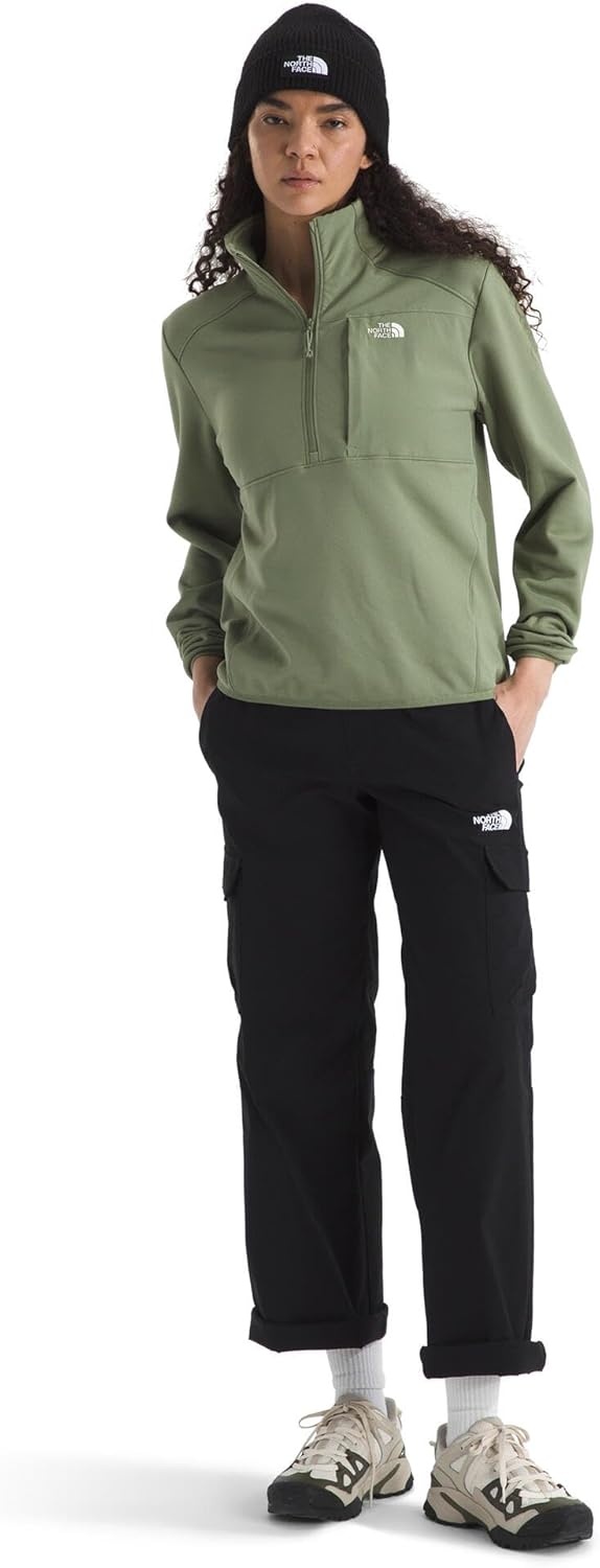 image:imageTHE NORTH FACE Womens TNF Performance Fleece 14 Zip Jacket Lightweight Pullover With Secure Zip Chest PocketBark Mist