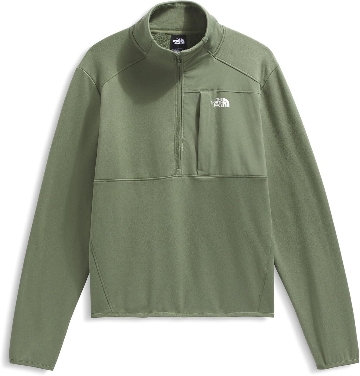 image:imageTHE NORTH FACE Womens TNF Performance Fleece 14 Zip Jacket Lightweight Pullover With Secure Zip Chest PocketBark Mist