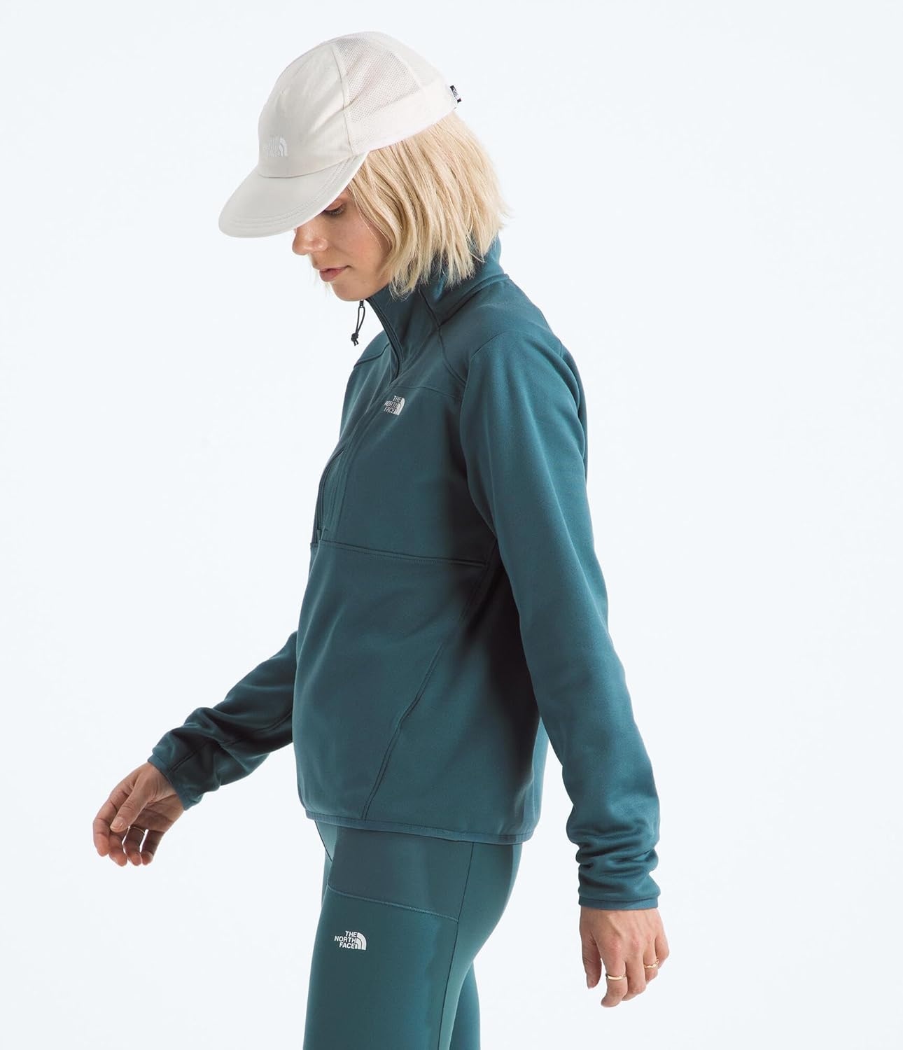image:imageTHE NORTH FACE Womens TNF Performance Fleece 14 Zip Jacket Lightweight Pullover With Secure Zip Chest PocketSpace
