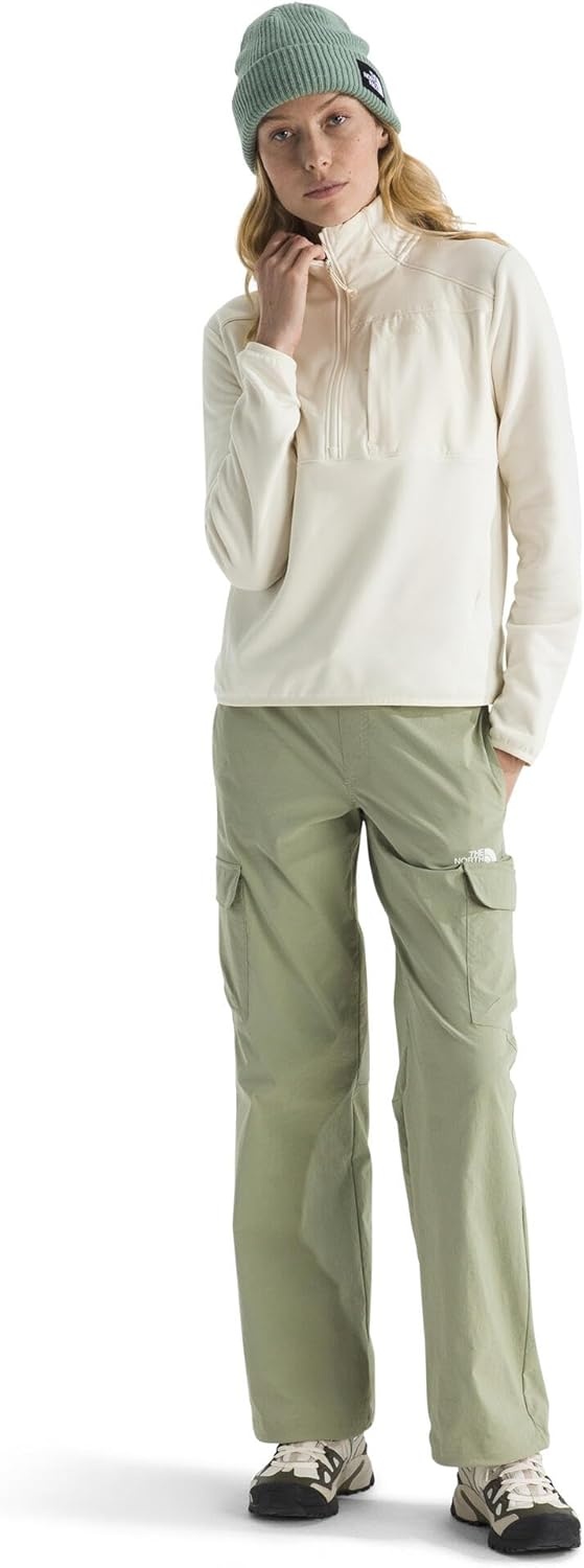 image:imageTHE NORTH FACE Womens TNF Performance Fleece 14 Zip Jacket Lightweight Pullover With Secure Zip Chest PocketWhite Dune