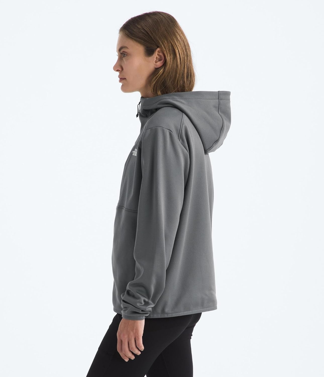 image:imageTHE NORTH FACE Womens TNF Performance Fleece Full Zip Hoodie Lightweight Hooded Top Elastic Binding amp Zip PocketsSmoked Pearl