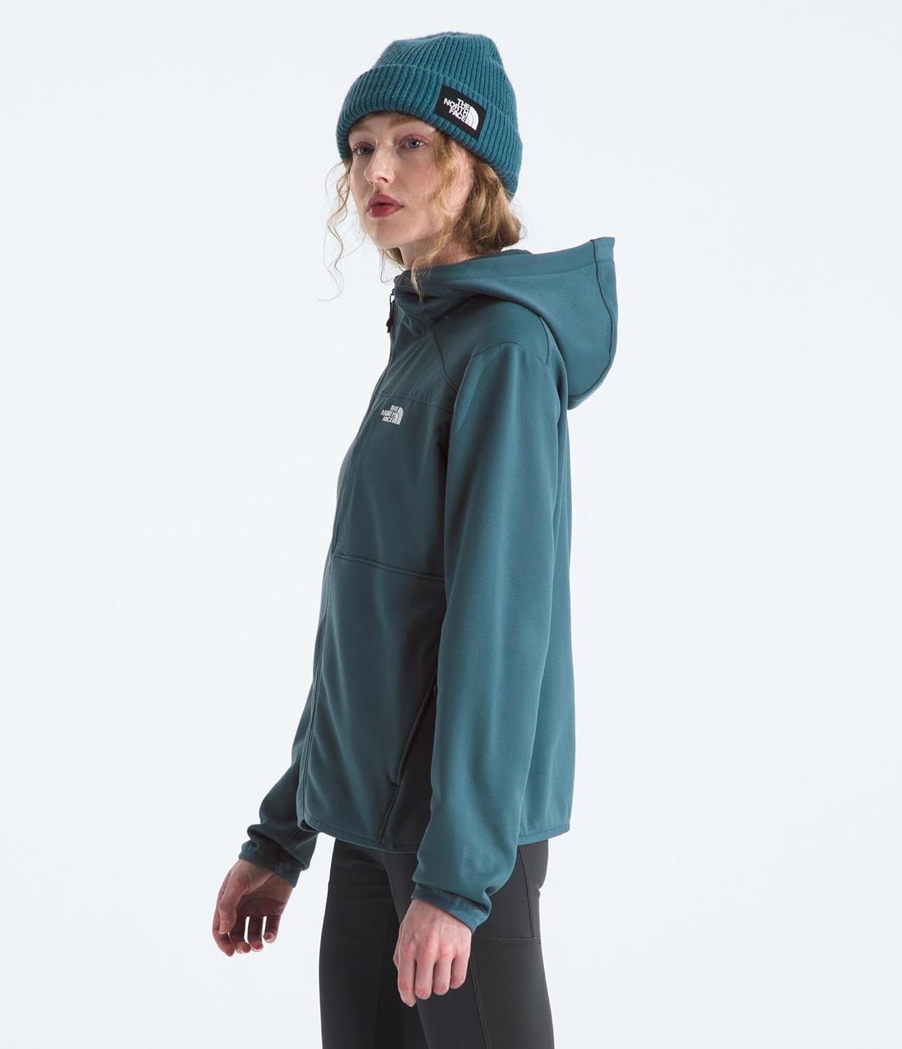 image:imageTHE NORTH FACE Womens TNF Performance Fleece Full Zip Hoodie Lightweight Hooded Top Elastic Binding amp Zip PocketsSpace
