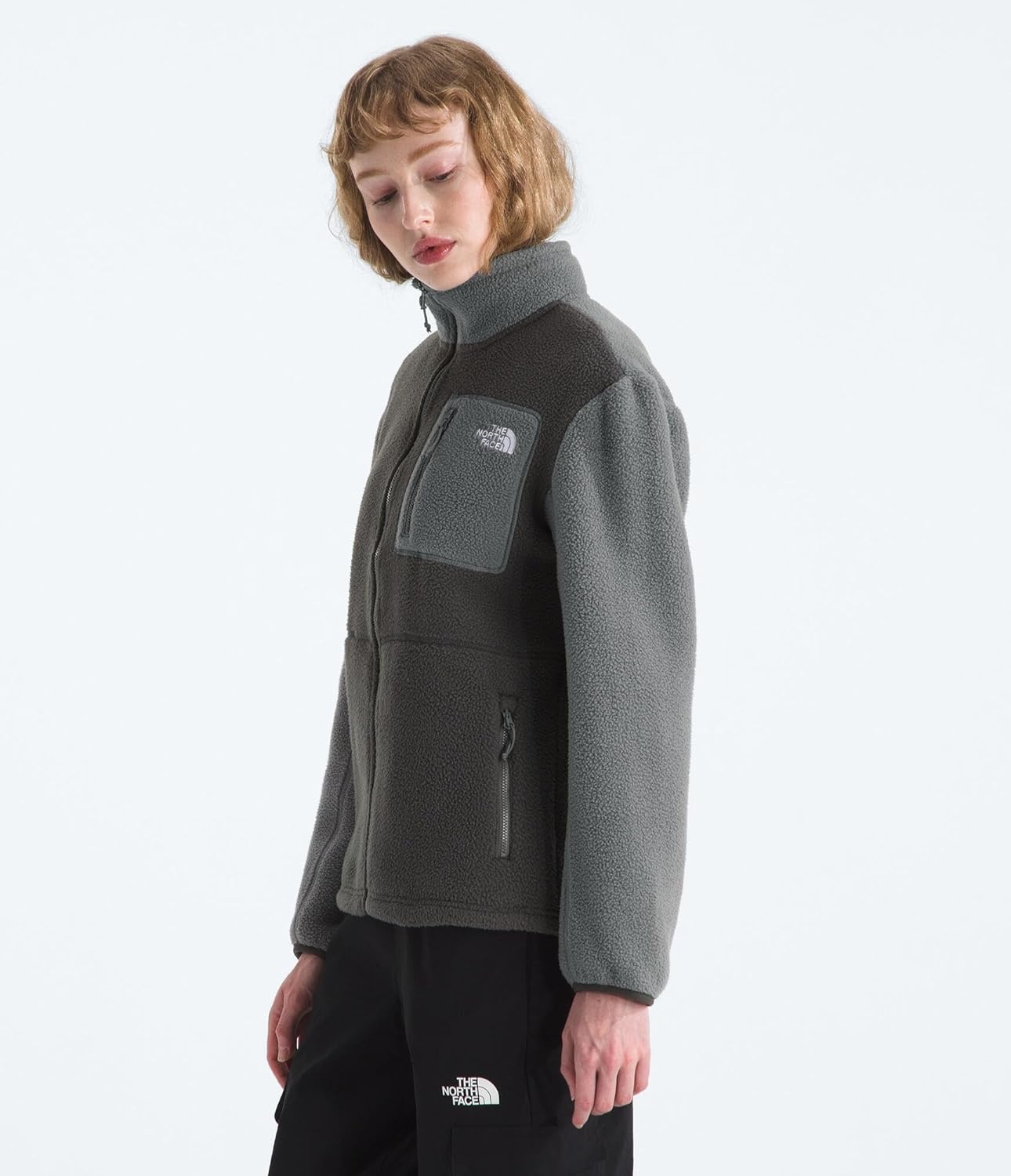 image:imageTHE NORTH FACE Womens Yumiori Full Zip Jacket Lightweight Fleece Coat With Embroidered Logo Zip PocketsAnthracite GreySmoked PearlSmoked Pearl