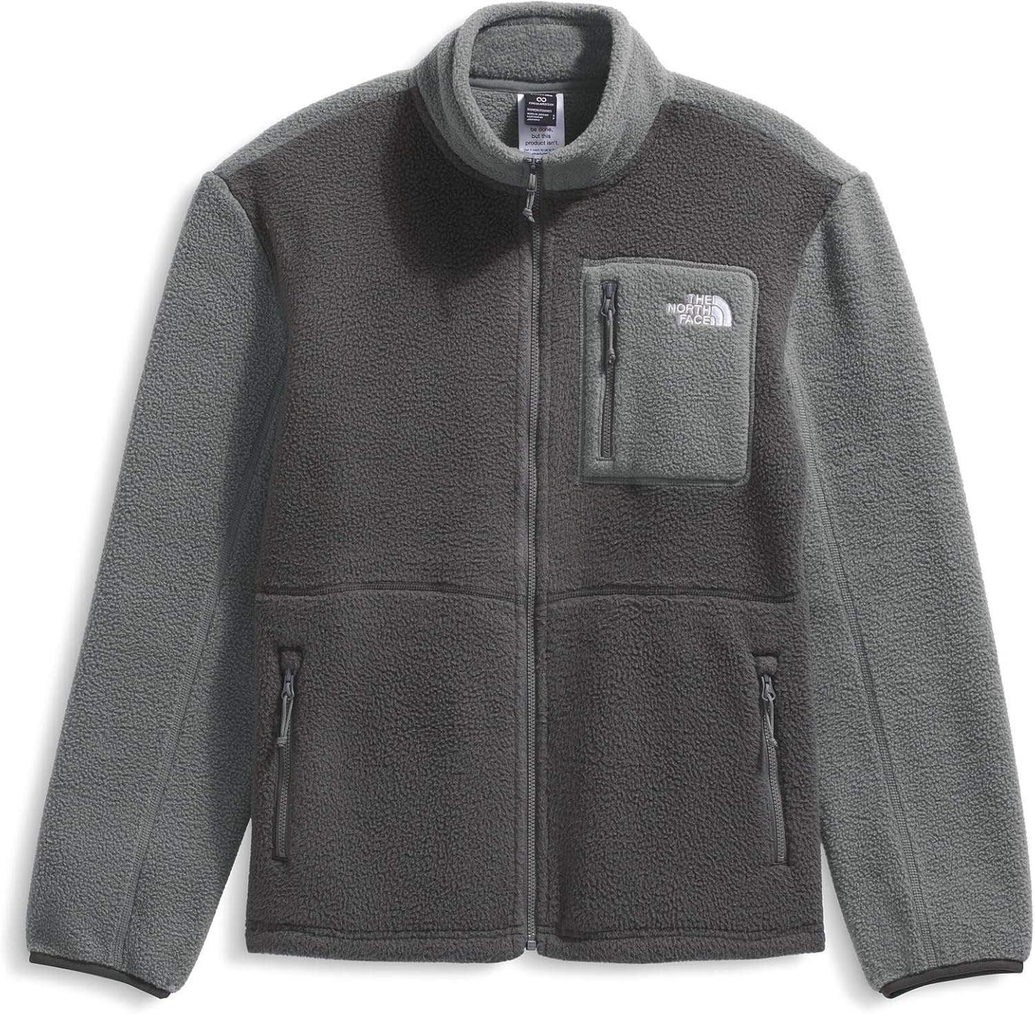 image:imageTHE NORTH FACE Womens Yumiori Full Zip Jacket Lightweight Fleece Coat With Embroidered Logo Zip PocketsAnthracite GreySmoked PearlSmoked Pearl