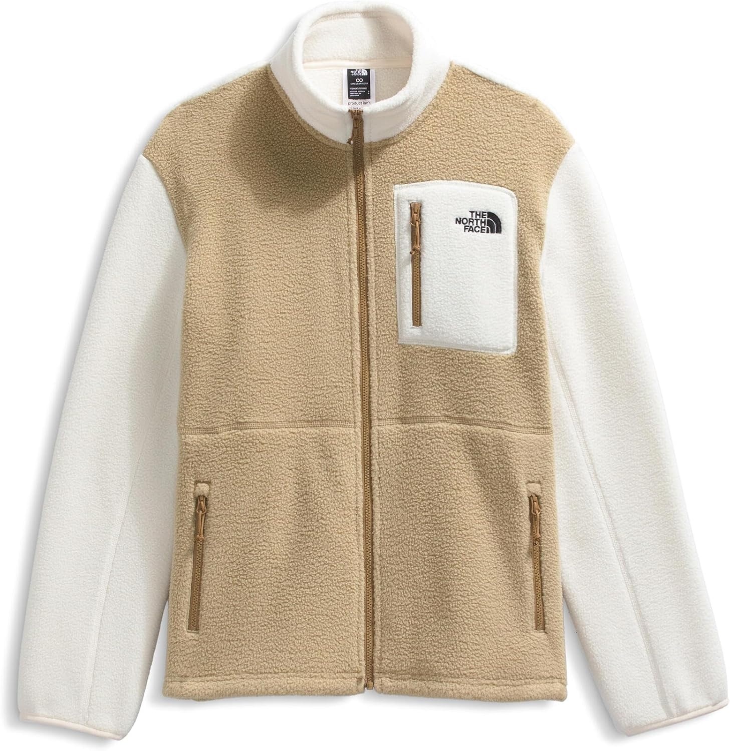 image:imageTHE NORTH FACE Womens Yumiori Full Zip Jacket Lightweight Fleece Coat With Embroidered Logo Zip PocketsKhaki StoneWhite DuneUtility Brown