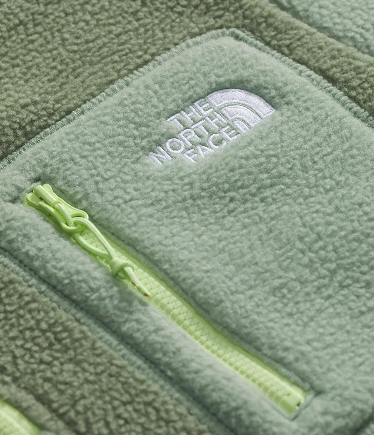 image:imageTHE NORTH FACE Womens Yumiori Quarter Zip Jacket Lightweight Fleece Coat With Embroidered Logo Secure Zip Chest PocketBark MistSlate MossAstro Lime