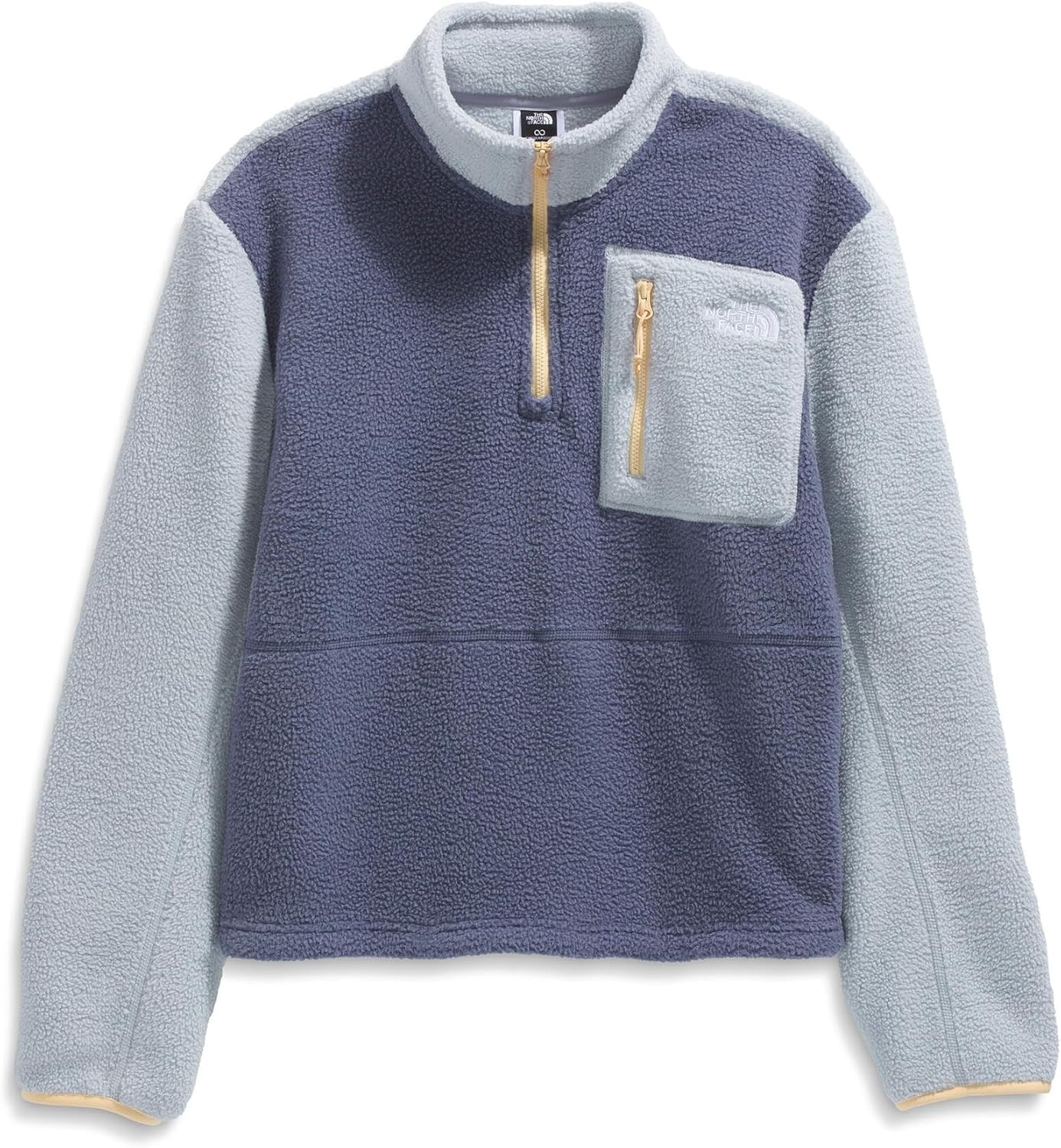 image:imageTHE NORTH FACE Womens Yumiori Quarter Zip Jacket Lightweight Fleece Coat With Embroidered Logo Secure Zip Chest PocketTwilight GalaxyBlue FlaxMineral Salt