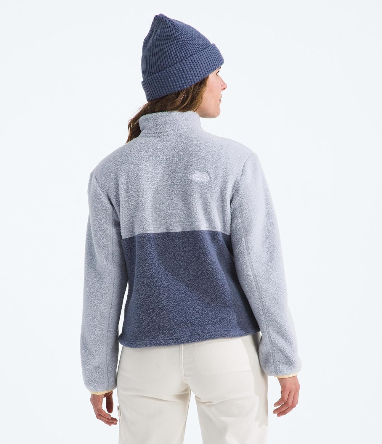 image:imageTHE NORTH FACE Womens Yumiori Quarter Zip Jacket Lightweight Fleece Coat With Embroidered Logo Secure Zip Chest PocketTwilight GalaxyBlue FlaxMineral Salt