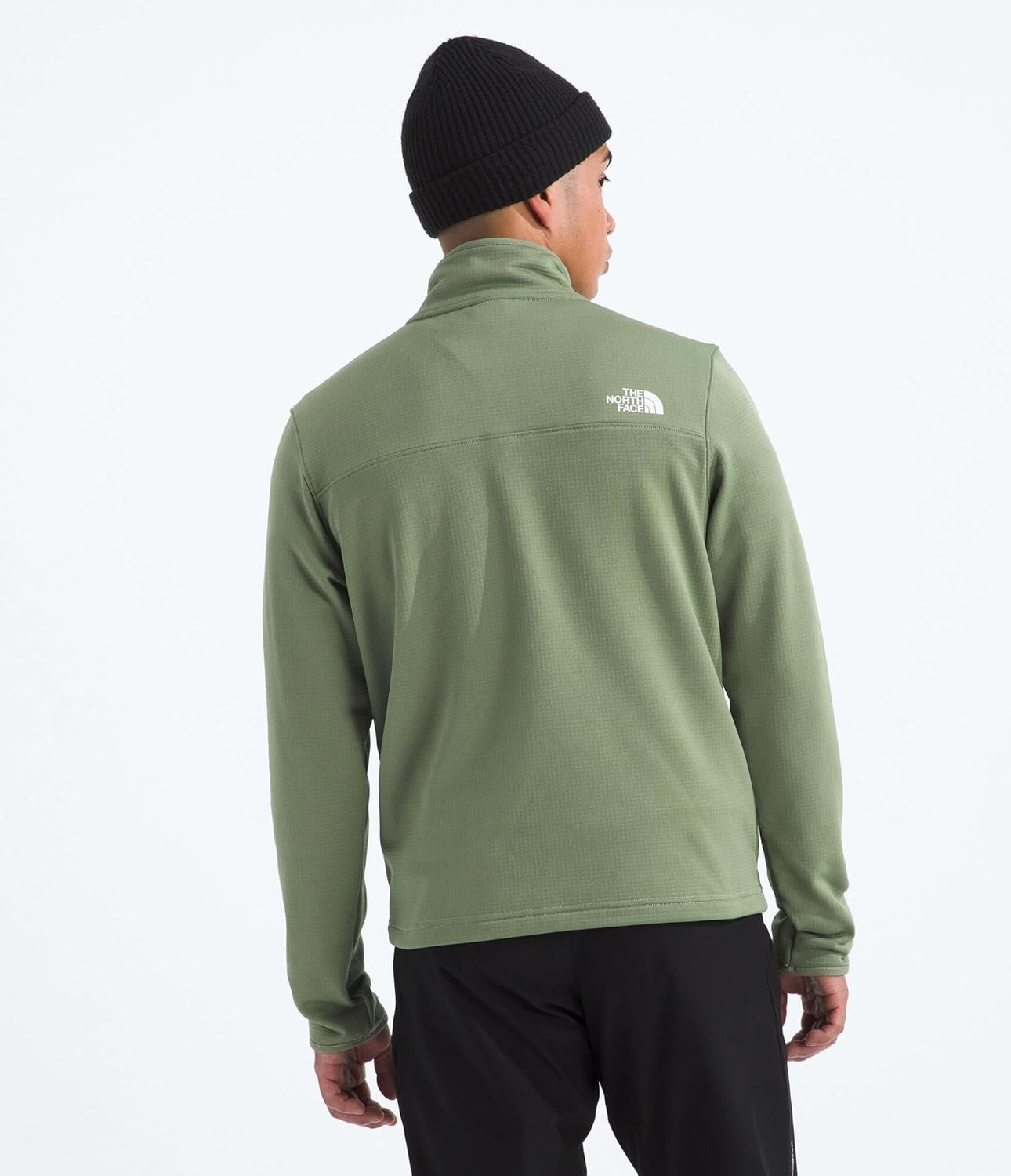 image:imageTHE NORTH FACE mens Cedar Trail Grid Fleece Quarter Zip Jacket Cold Weather Top With Durable Reinforced BindingsBark Mist