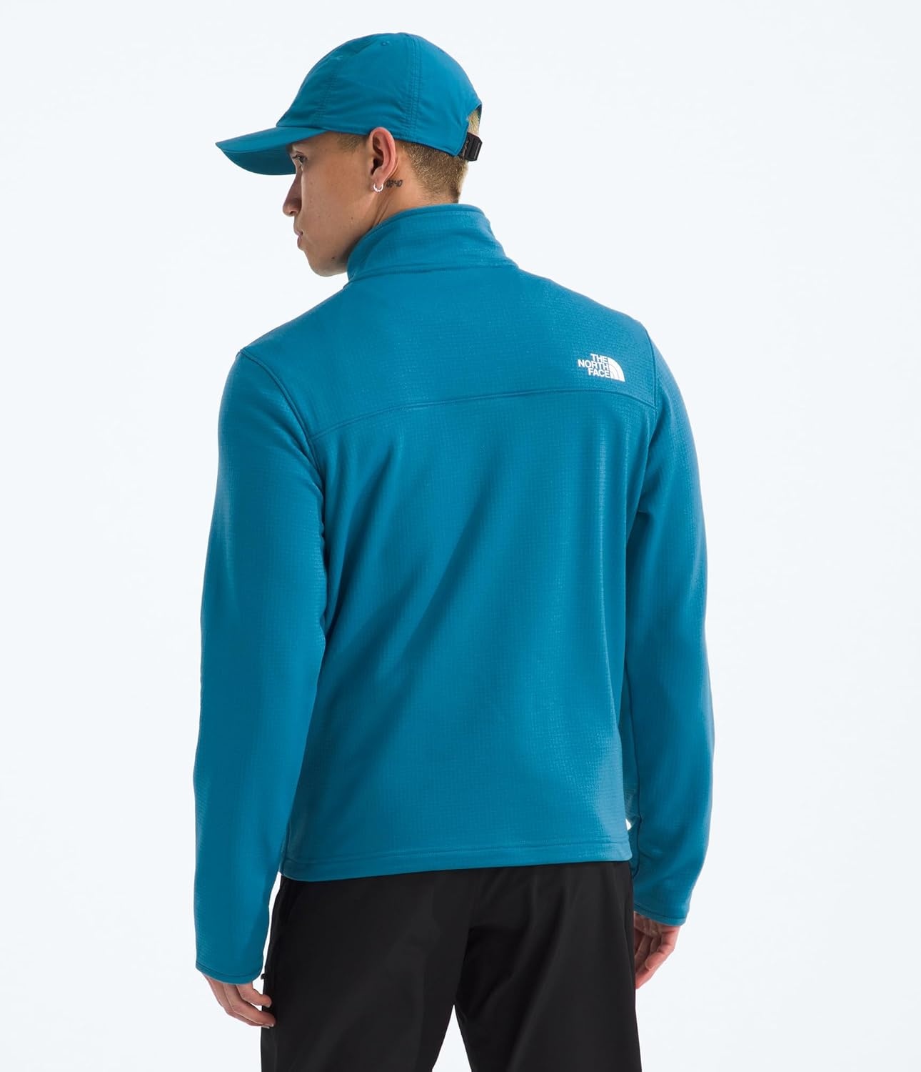 image:imageTHE NORTH FACE mens Cedar Trail Grid Fleece Quarter Zip Jacket Cold Weather Top With Durable Reinforced BindingsDusk Blue