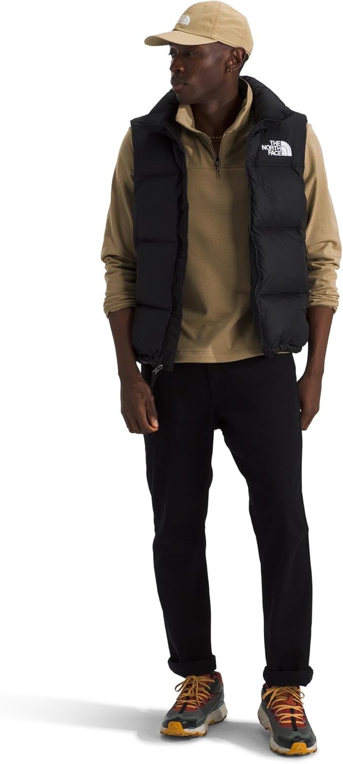 image:imageTHE NORTH FACE mens Cedar Trail Grid Fleece Quarter Zip Jacket Cold Weather Top With Durable Reinforced BindingsKhaki Stone