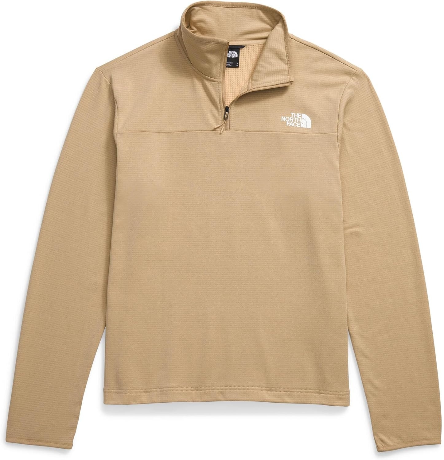image:imageTHE NORTH FACE mens Cedar Trail Grid Fleece Quarter Zip Jacket Cold Weather Top With Durable Reinforced BindingsKhaki Stone