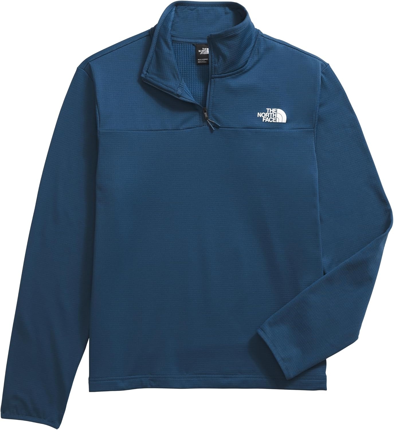 image:imageTHE NORTH FACE mens Cedar Trail Grid Fleece Quarter Zip Jacket Cold Weather Top With Durable Reinforced BindingsShady Blue