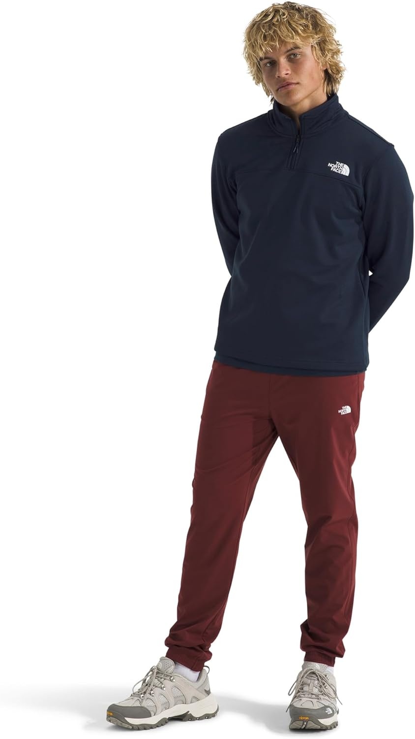 image:imageTHE NORTH FACE mens Cedar Trail Grid Fleece Quarter Zip Jacket Cold Weather Top With Durable Reinforced BindingsSummit Navy