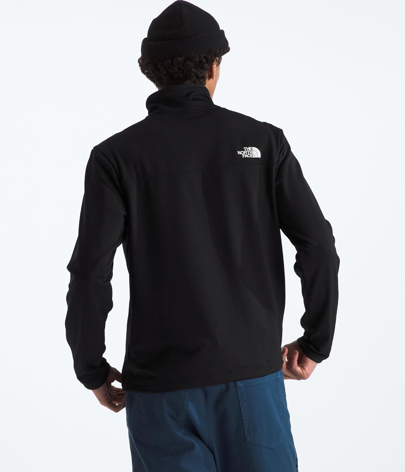 image:imageTHE NORTH FACE mens Cedar Trail Grid Fleece Quarter Zip Jacket Cold Weather Top With Durable Reinforced BindingsTnf Black