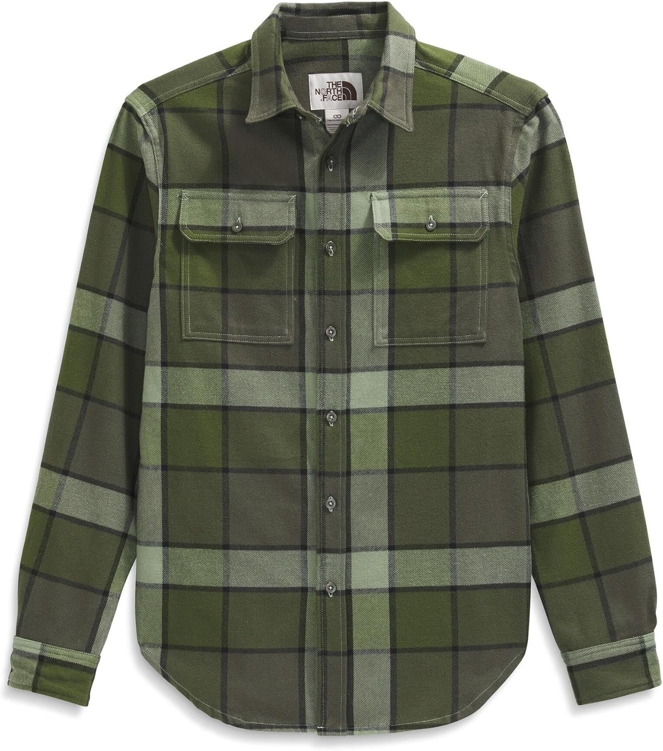 image:imageThe North FACE Mens Arroyo LongSleeve Flannel ButtonDown ShirtNew Taupe Green Macro Small Plaid