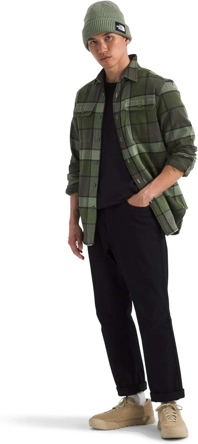 image:imageThe North FACE Mens Arroyo LongSleeve Flannel ButtonDown ShirtNew Taupe Green Macro Small Plaid