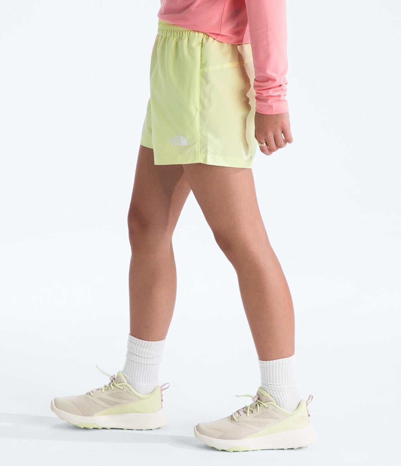 image:imageThe North Face Kids Class V 3 Short Moisture Wicking Elastic Waistband Adjustable Drawcord ColorChanging DesignLemon Mist Logo Weather Topo Phantom Print