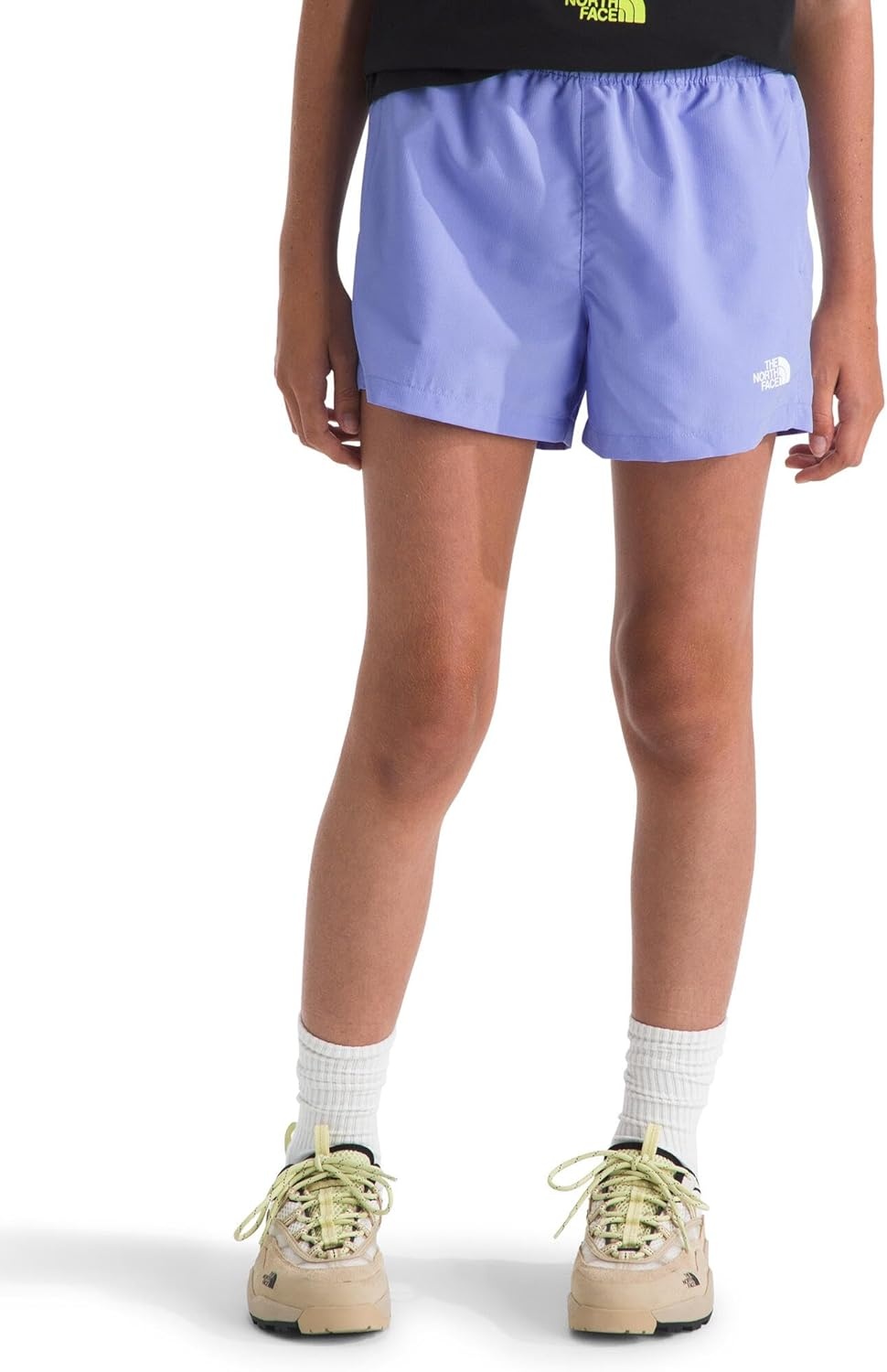 image:imageThe North Face Kids Class V 3 Short Moisture Wicking Elastic Waistband Adjustable Drawcord ColorChanging DesignPeriwinkle Glow Logo Weather Topo Phantom Print