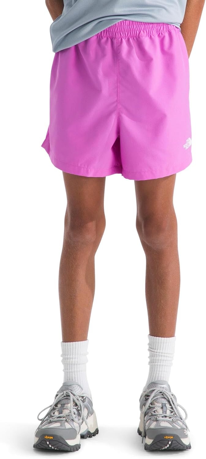 image:imageThe North Face Kids Class V 3 Short  Moisture Wicking Elastic Waistband Adjustable Drawcord ColorChanging DesignViolet Crocus Logo Weather Topo Phantom Print