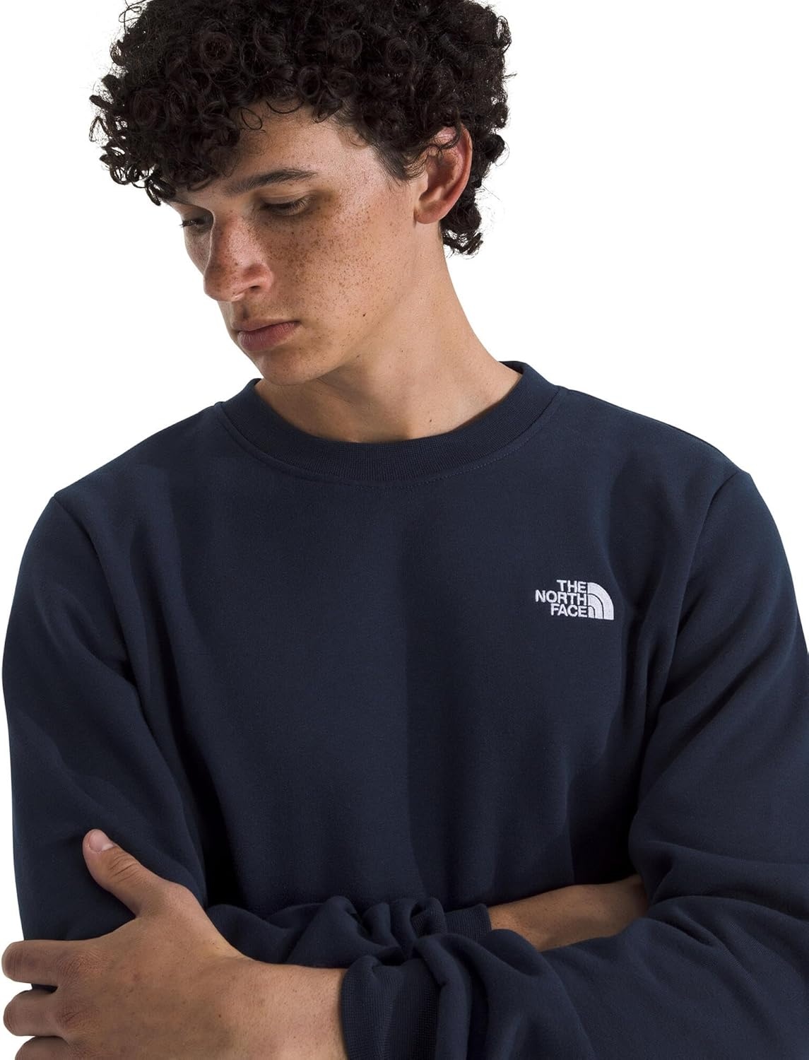 image:imageThe North Face Mens Evolution Simple Dome Crew Ribbed Collar amp Hem Classic LogoSummit Navy
