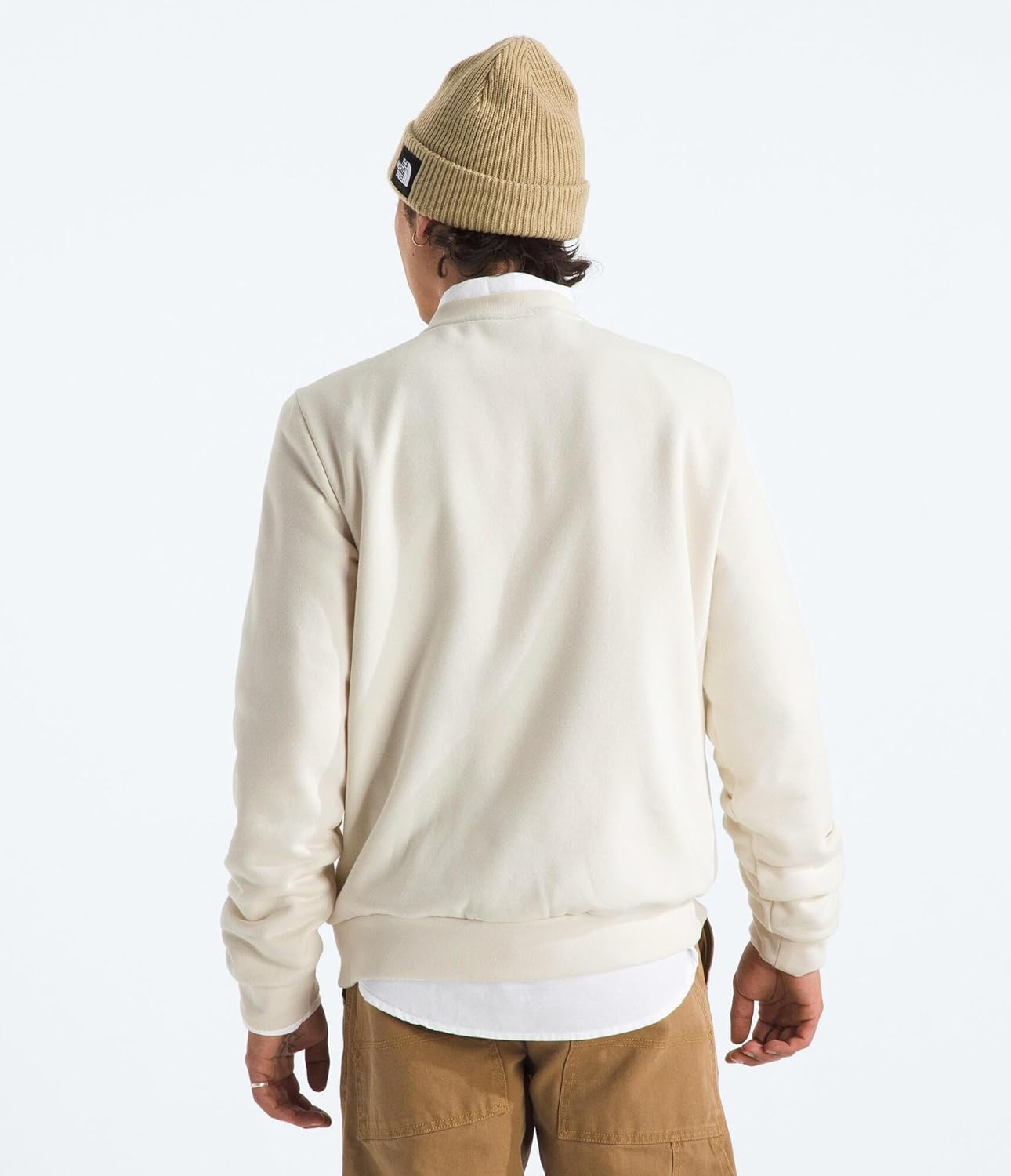 image:imageThe North Face Mens Evolution Simple Dome Crew Ribbed Collar amp Hem Classic LogoWhite Dune