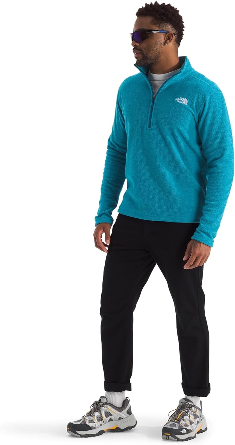 image:imageThe North Face Mens Textured Cap Rock Quarter Zip Pullover 14 Zip Fleece Jacket with a Classic Fit amp Embroidered LogoDusk Blue Heather