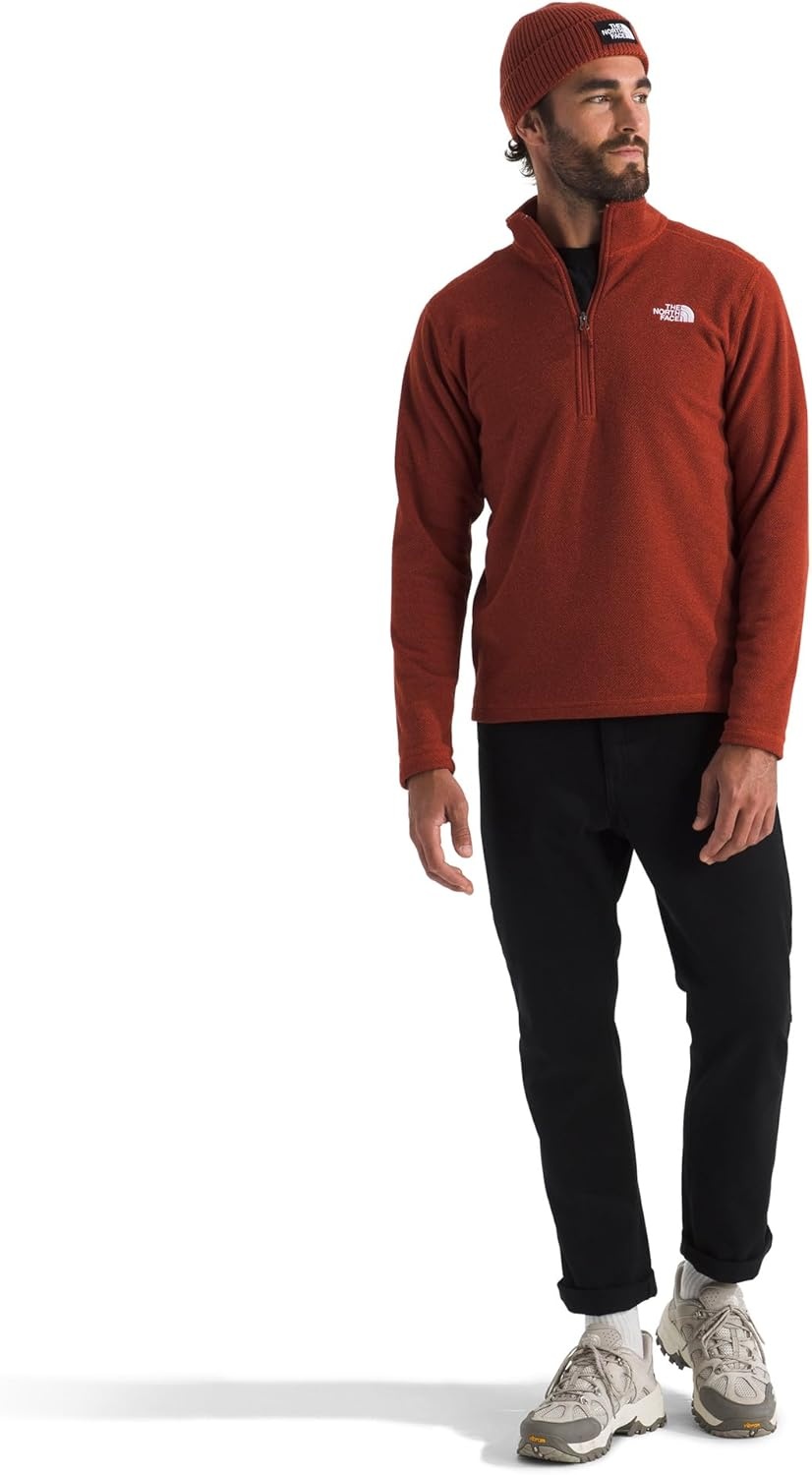 image:imageThe North Face Mens Textured Cap Rock Quarter Zip Pullover 14 Zip Fleece Jacket with a Classic Fit amp Embroidered LogoIron Clay Heather